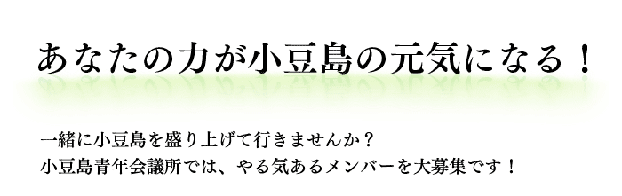 あなたの力が小豆島の元気になる！一緒に小豆島を盛り上げていきませんか？小豆島青年会議所では、やる気あるメンバーを大募集です！